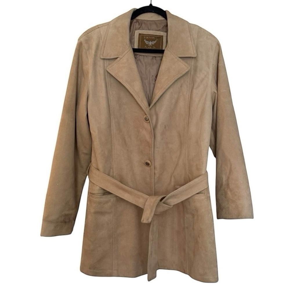Emporio Collection by E.A. Tan Faux Suede Belted Jacket – Size Medium